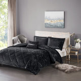 Full/Queen Velvet Duvet Cover Set with Throw Pillow B03596068