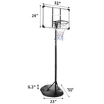 ZUN Portable Basketball Hoop System Stand Height Adjustable 7.5ft - 9.2ft with 32 Inch Backboard and 40398292