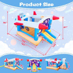 ZUN 6 in 1 outdoor indoor inflatable bouncer for kids target ball basketball slide with blower W1677115480