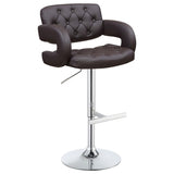 Brown and Chrome Adjustable Bar Stool B062P153486