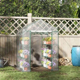 4.7' x 4.7' x 6.4' Mini Walk-in Greenhouse Kit with 3 Tier Shelves 88697344