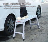 Aluminum Work Platform Large Size Step Stool Folding Portable Work Bench 40" Width Telescopic Feet W2529P185532