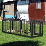 ZUN Dog Playpen 8 Panels 24" Height Heavy Duty Dog Fence Puppy Pen for Large Medium Small Dogs Indoor 31752527