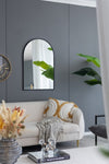 ZUN 24" x 36" Black Arched Mirror with Metal Frame, Wall Mirror for Living Room Bedroom Entryway W2078135282