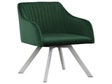 Green Channeled Sloped Arm Swivel Chair B062P153687