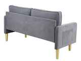Modern Mid-Century Style Linen Sofa with 2 Pillows, Bedroom Furniture, Home Office 3 Seat Sofa 18728891