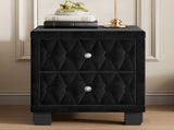 Elegant Velvet Nightstand with 2 Drawers and Crystal Handle, Storage Bedside Table with 94999948