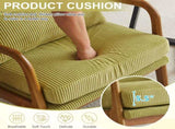 Low Arm Accent Chair - Olive Green Corduroy Upholstered Indoor Lounge Chair, Compact Single Seater 54584414
