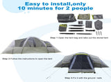 522*260*210cm Can Accommodate 10 People Three Rooms Polyester Cloth Fiberglass Poles Camping Tents 96242458