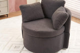 Fabric Swivel And Storage Chair With Back Cushion For Living Room,Dark Gray 56398032