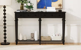 TREXM Entryway Table with 4 Drawers, Retro Console Table with Open Shelf for Entryways, Living N715P202860B