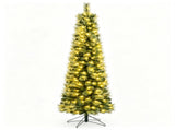 6ft Pre-Lit Slim Pencil Christmas Tree with 8 Light Modes & Remote Timer, Flame Retardant PVC, 05776987
