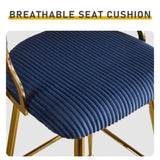 2pcs Thick Corduroy Gold-plated Iron Feet Bar Stool Blue 93452070
