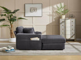 Corduroy Upholstered Chaise Lounge Sofa,Magazine bag,Detachable Cushions Deep Seat for Living W2120P322753