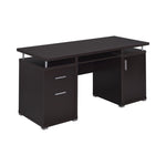 ZUN Computer Desk with 2 Drawers and Cabinet in Cappuccino B016P162591