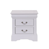 ZUN 2 Drawers Solid Pine Nightstand in White Finish B016P253281