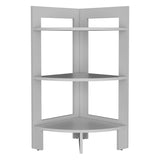 Riga Corner 3-Tier Shelf Side Table 31.7" High , Sofa Table, End Table with Tray B200P235865