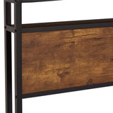 Twin Size Metal Platform Bed Frame with Wooden Headboard and Footboard with USB LINER, LED Lights W311134485