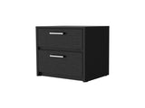 Black 2-Drawer Nightstand B062P175088