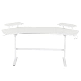 Techni Sport TS911D Gaming Desk with Shelves & Accessory Holder, White B031P269896