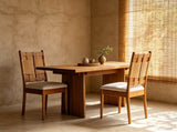 2Piece Paper Rope Dining Chairs Set, Rubber Wood Frame Upholstered Dining Side Chairs with beige W5599P547501