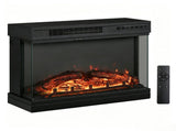 EF-25 24-Inch Built-In Electric Fireplace Insert - 120V 1500W, Black Steel, 3-Side Glass, Adjustable 35221405