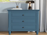 28''Pine Wood Nightstand 3 Drawers and Smooth Gliding Rails ,Simple Bedside Cabinet WF319366AAV