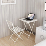 3 Piece Patio Bistro Set of Foldable Square Table and Chairs, White W1586P143181