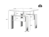 1-Piece Modern Tempered Glass Tea Table Coffee Table End Table, Square Table for Living Room, 51857456