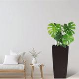 Square Planter for Indoor or Outdoor Use, 22-Inch High Faux Rattan Design Flower Pot with Automatic W3213P311469