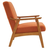 Solid Wood Armrest Teddy Velvet Simple Single Indoor Lounge Chair Backrest Burnt Orange 87153687