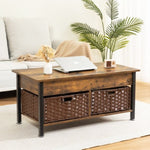ZUN Metal coffee table,desk,with a lifting table,and hidden storage space.There were two removable 70950862
