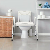 3-in-1 Heavy-Duty Commode Chair Removable Bucket, Sturdy Iron Frame for 75145658