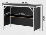 Folding Portable Bar Table,Trade Show Podium with Carrying Case, Storage Shelf & Black 96080918
