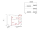Jud Microwave Cart with 5 Shelves, 1 Door, Cabinet Storage, and Rolling Casters, White B097P474296