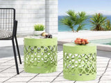 Outdoor Metal S/2 end table 73606.00GRN