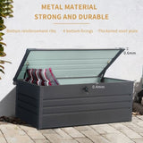 260 Gallon Metal Outdoor Deck Box Waterproof, Extra Large Patio Storage Box with Lockable Storage W2556P211281
