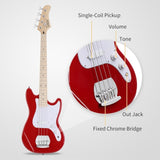 4 String 30in Short Scale Thin Body GB Electric Bass Guitar with Bag Strap 72743126