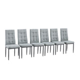 ZUN Linen Tufted Dining Room Chairs Set of 6, Accent Diner Chairs Upholstered Fabric Side Stylish N752P179818G