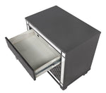 ZUN 1Pc Glam Contemporary Style 3-Drawer Nightstand End Table with Mirror Plating Tapered Legs Gray B011P155309