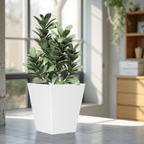 22" H Tall Metal Tapered Planter Large Outdoor & Indoor Garden Plant Pot with Drainage Hole and W3077P276882