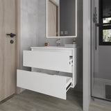 Smoot Floating Vanity with Two Drawers and Sink, White B128P314803