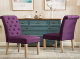 Habit Solid Wood Tufted Parsons Dining Chair, Set of 2, Purple T2574P164544