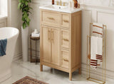 36" Bathroom Vanity with Sink Top, Bathroom Vanity Cabinet with Two Doors and Three Drawers, Solid N725P364205N