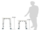 Medical Bathroom Safety Shower Tub Aluminium Alloy Bath Chair Bench with Adjustable Height White 86882990