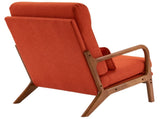 High Back Solid Wood Armrest Backrest Iron Frame Linen Indoor Leisure Chair 38814558