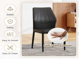 Set of 3 Black Dining Chairs, 37 inches High Ergonomic PU Backrest, Combines Comfort and W1151P442911