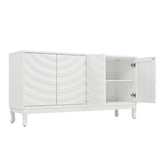 Elegant Sideboard Featuring Sophisticated Wavy Pattern Doors with Arched Groove Design in a Stylish W2696P256249
