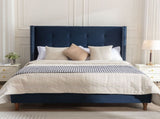 Peyton Upholstered King Bed / 54" High Headboard / Traditional Hand Buttoned Tufting / Nailhead Trim B083P152029
