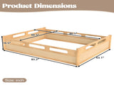 Queen Size Floor Platform Bed with Full-length Guardrails, Low Profile Queen Bed Frame, No Box W1580P438796